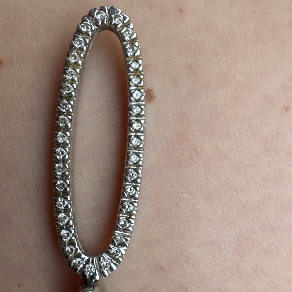 Vintage solid 14k white gold genuine diamond pendant - Picture 12 of 14
